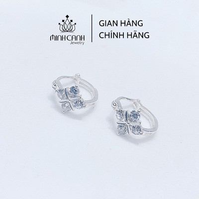 Bông Tai Bạc Bấm Hình Thoi Đính Đá Minh Canh Jewelry