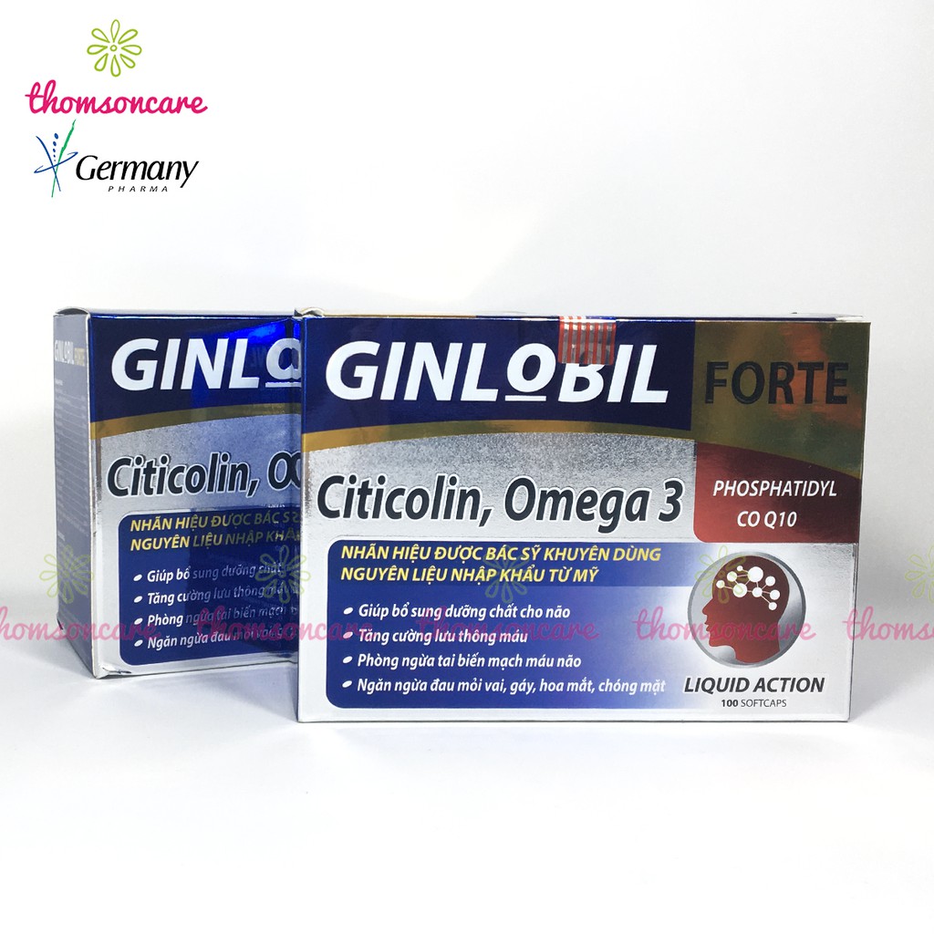 Ngăn ngừa tai biến mạch máu não, tiền đình - Ginlobil Forte Hộp 100v từ Ginkgo Biloba, Omega 3 và cao đinh lăng