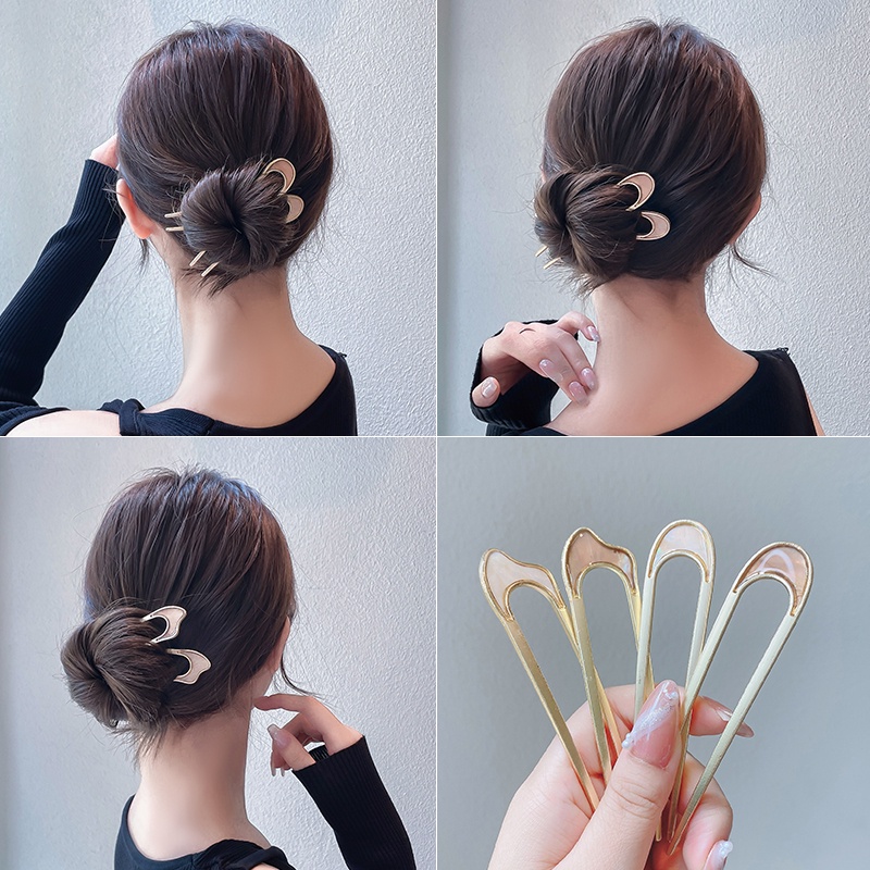 Kẹp Tóc Kim Loại Đơn Giản Thời Trang Nhiều Kiểu Dáng Tùy Chọn Cho Nữ