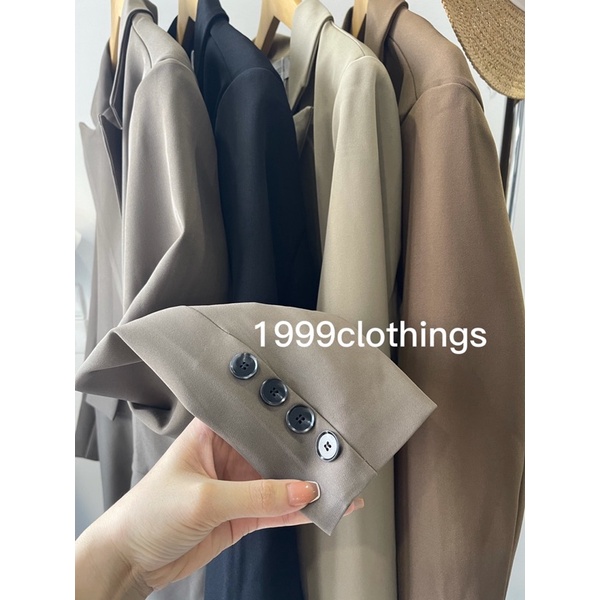 Áo Blazer dáng dài kèm đai 2 lớp