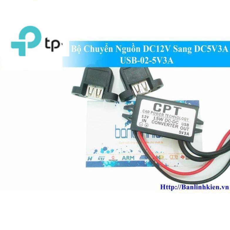 Bộ Chuyển Nguồn DC12V Sang DC5V3A USB-02-5V3A