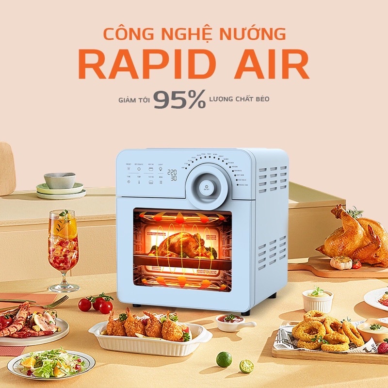 [Chính Hãng] Nồi chiên không dầu 14,5 lít đa năng cao cấp UNIE BLUESKY, lỗi 1 đổi 1, bảo hành 24 tháng toàn quốc