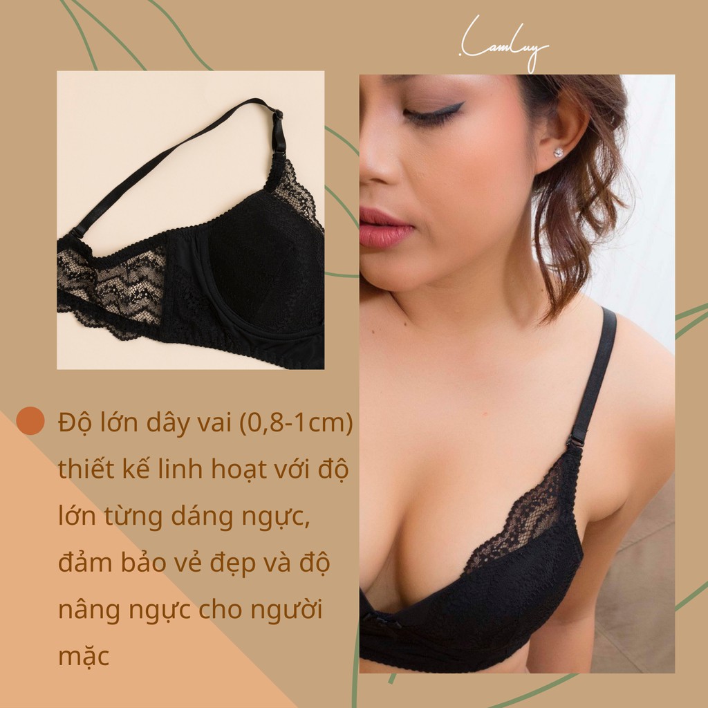 Áo ngực không gọng Lamluy Bra Ren Đen V2 nâng ngực tốt | BigBuy360 - bigbuy360.vn