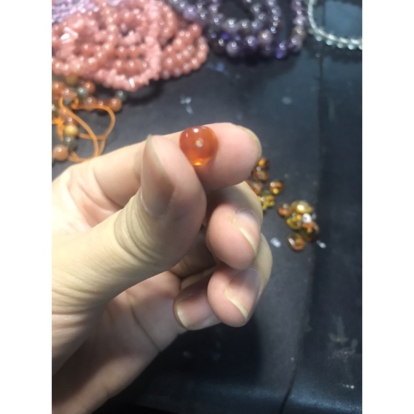 Amber H.ổ phách rìa thô mài bóng, set 5 viên làm HandMade ,DIY