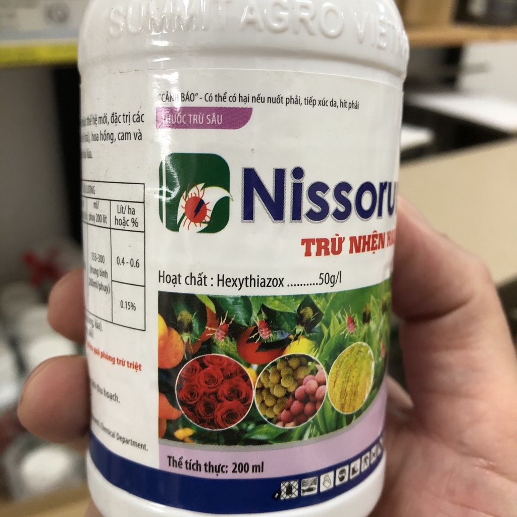 Khắc tinh của nhện NISSORUN 5EC; Đặc hiệu trừ nhện thế hệ mới từ NHẬT BẢN  chai 200ml, trừ nhện đỏ, nhện lông nhung...