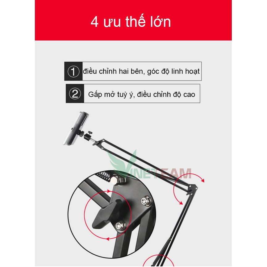 Giá Đỡ Điện Thoại, Ipad Xem Phim Kẹp Đầu Giường, Bàn