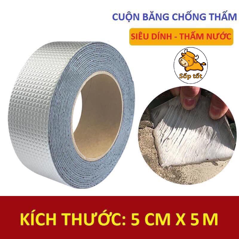 băng keo chống thấm 5 cm dính mái nhà chống nước dột rò rỉ trời mưa tiện lợi GD142