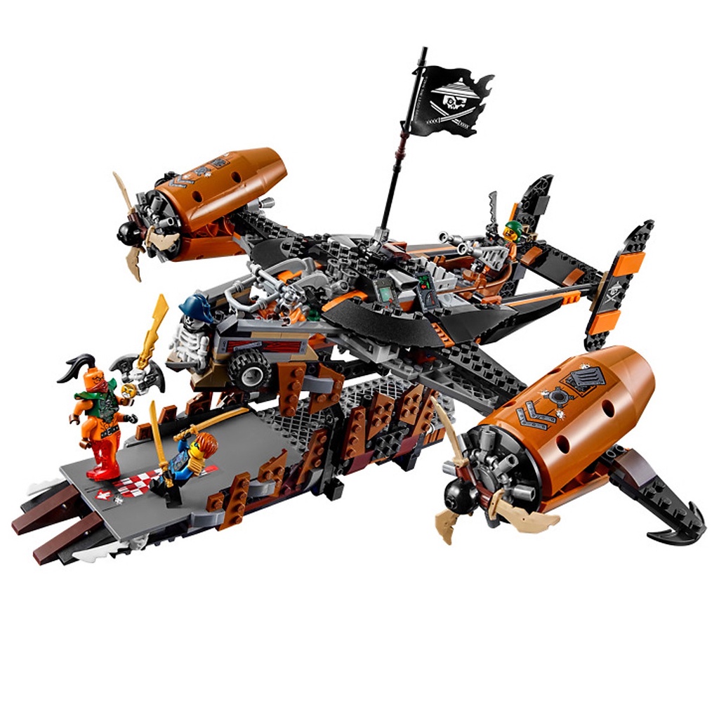 Đồ chơi lắp ráp lego Ninja Tàu bay hải tặc Cuộc chiến trên không - Đồ chơi xếp hình thuyền Misfortune’s Keep