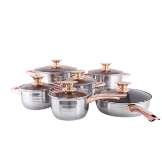 Bộ nồi inox đức đáy từ ENGELBERG  gồm 6 món, 5 đáy, chống dính công nghệ Đức