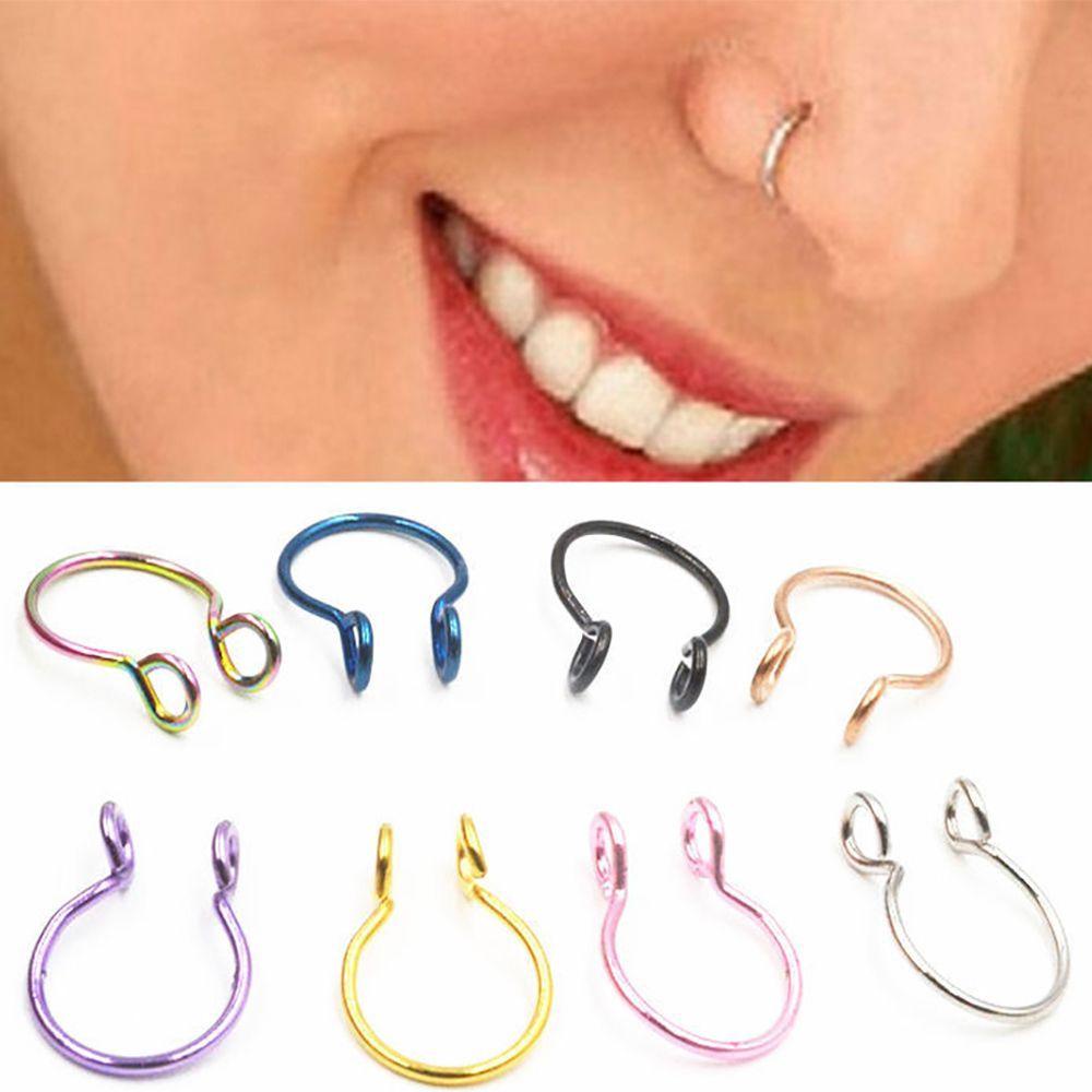 Khuyên Mũi Giả Xỏ Bằng Thép Không Gỉ Cá Tính