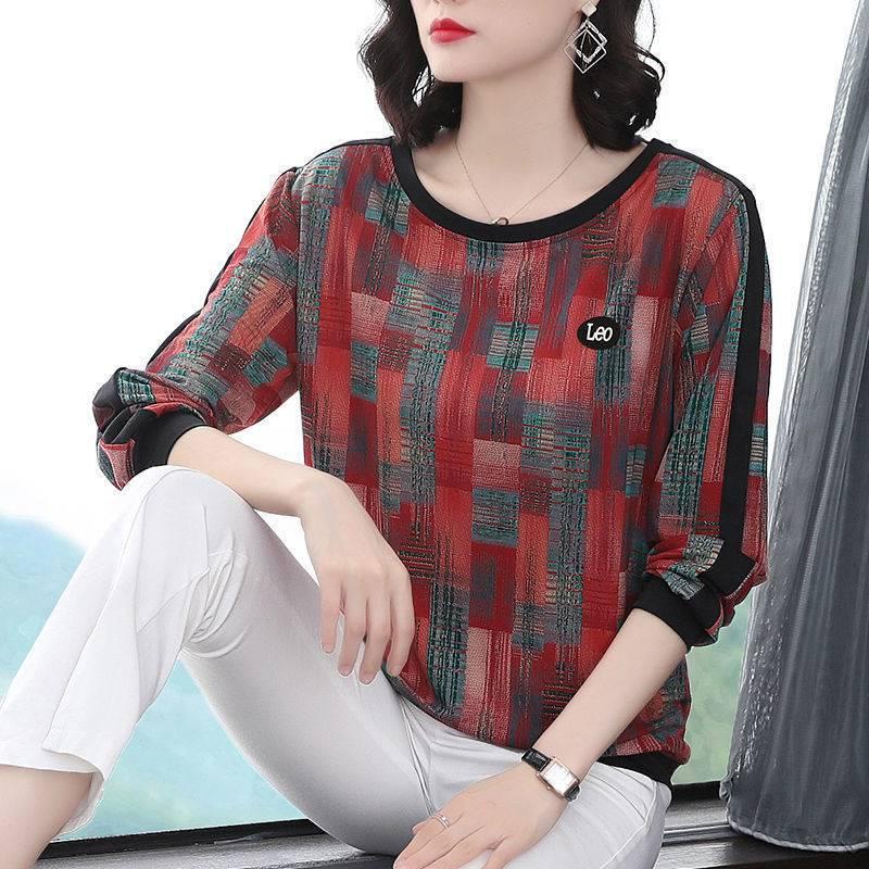 Áo thun tay dài size lớn thời trang cho phụ nữ trung niên