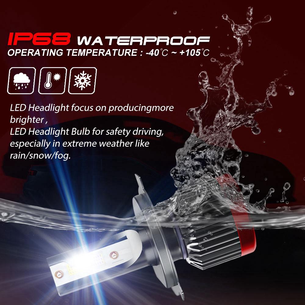 ♞【G2】2 đèn pha xe hơi H4 mini bóng LED siêu sáng