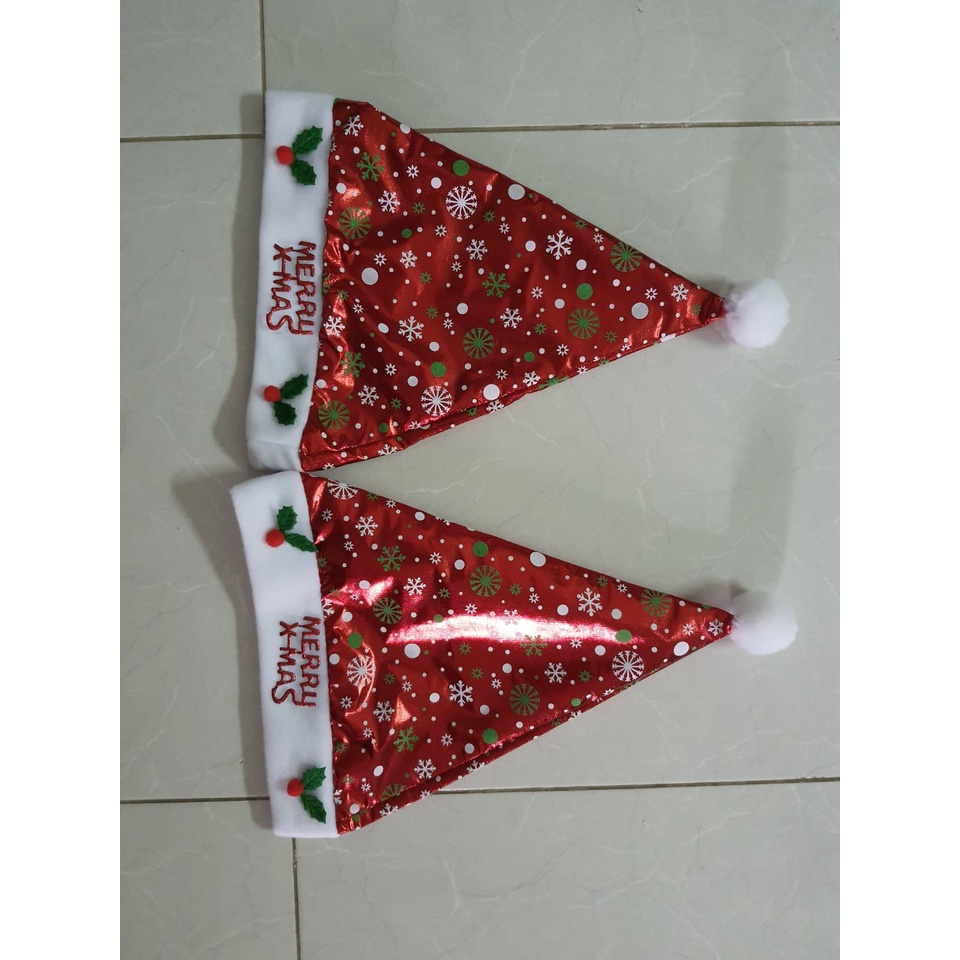 Mũ Noel Nhung Bông Tuyết Nhũ Lấp Lánh