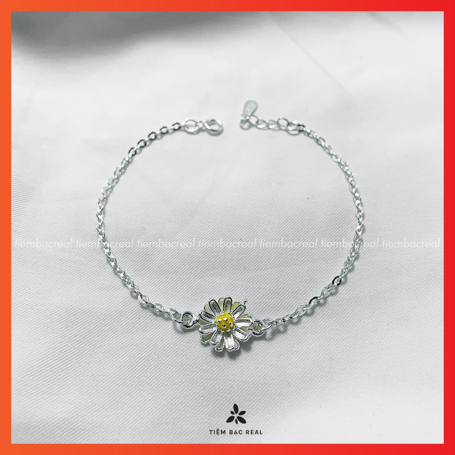 Lắc tay hoa cúc bạc ta nguyên chất không han gỉ, lắc tay hoa cúc đủ size kích cỡ | BigBuy360 - bigbuy360.vn