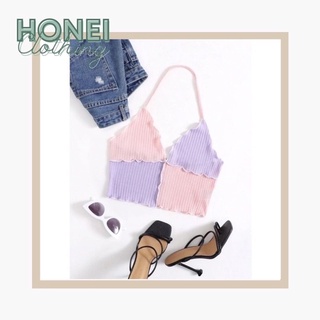 Croptop yếm 2 dây trẻ trung 4 màu xinh xắn siêu hot kèm ảnh thật