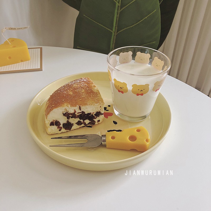 Đĩa ăn tối đĩa gốm sứ tráng men hoạt hình vẽ tay #littlechick