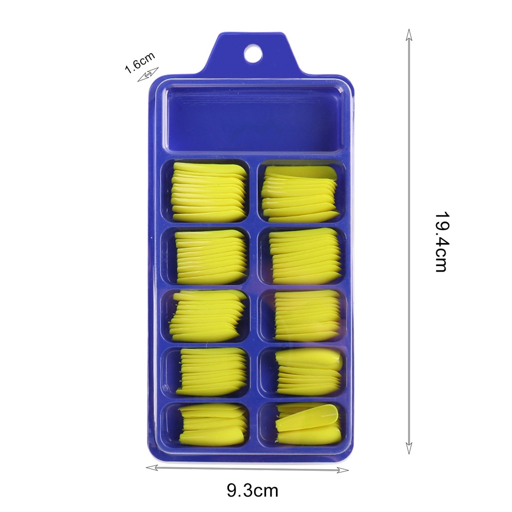 Hộp 100 Móng Tay Giả Hình Chữ T Mini Nhiều Màu Sắc