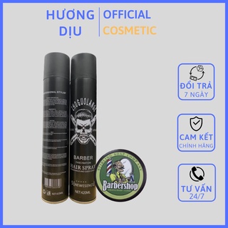 Combo sáp vuốt tóc barber và gôm xịt cứng cao cấp
