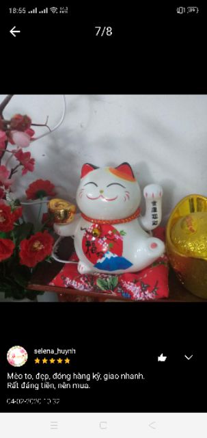 Mèo thần tài .vẫy tay  cao 16cm Thiên Kim vạn lượng | BigBuy360 - bigbuy360.vn