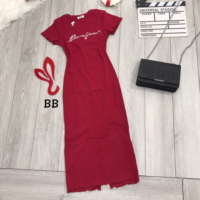 Đầm ôm body thun thêu chữ | BigBuy360 - bigbuy360.vn
