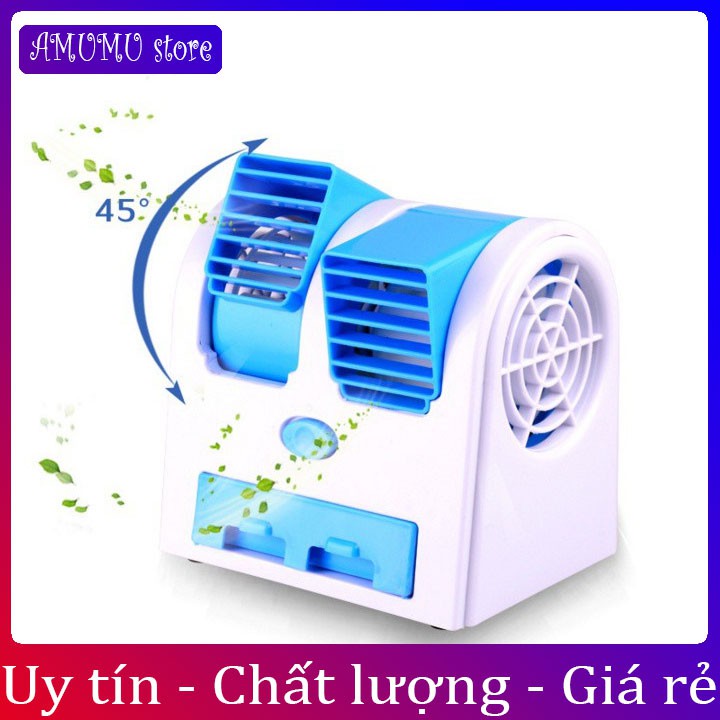 Quạt đá điều hòa mini 2 cửa gió chạy điện 5V siêu mát