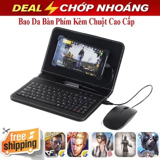 Bao Da Bàn Phím Kèm Chuột Cho Điện Thoại, Máy Tính Bảng Từ 4.-8 Inch Sang Trọng