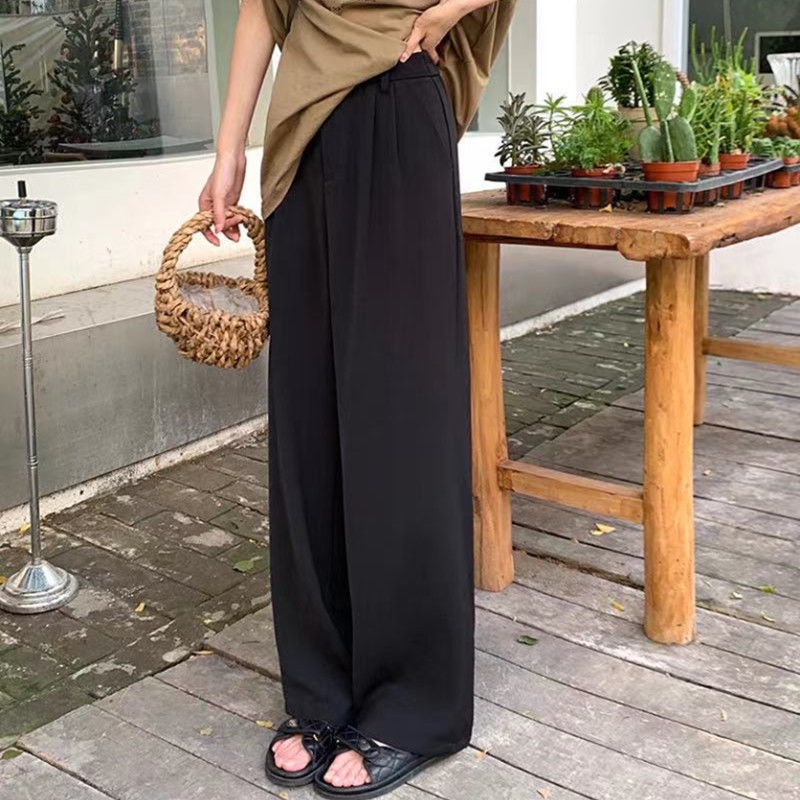 Quần COZOKC ống rộng lưng cao thời trang cho nữ