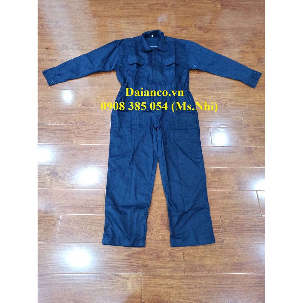Quần áo bảo hộ lao động áo liền quần vải kaki 65/35