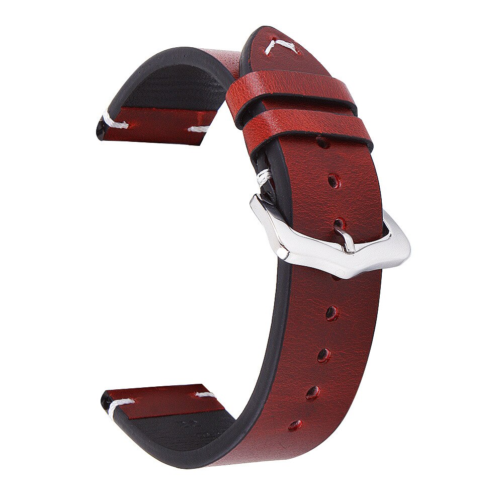 Dây đeo bằng da kiểu dáng đơn giản cho đồng hồ thể thao Samsung Galaxy Watch 3 Gear S3 18mm 19mm 20mm 21mm 22mm 24mm