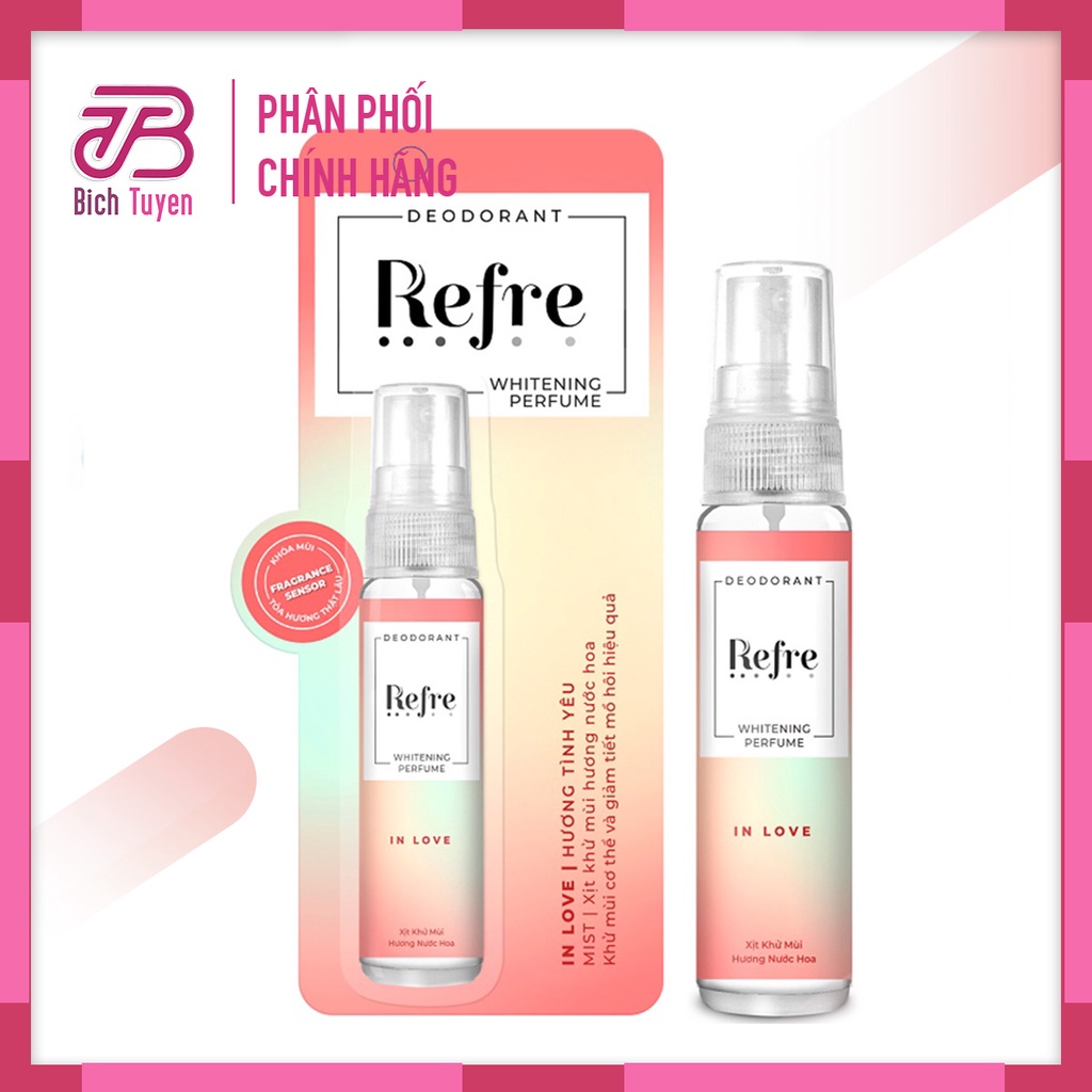 Xịt khử mùi hương nước hoa - Refre Whitening Perfume Xịt khử mùi dưỡng trắng hương nước hoa Refre 30ml/chai-toàn thân