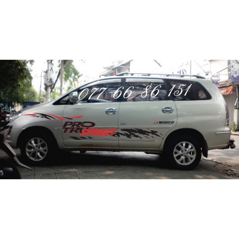 Tem Dán Sườn Xe Innova Mẫu mới.Tem dán sườn xe 7 chỗ
