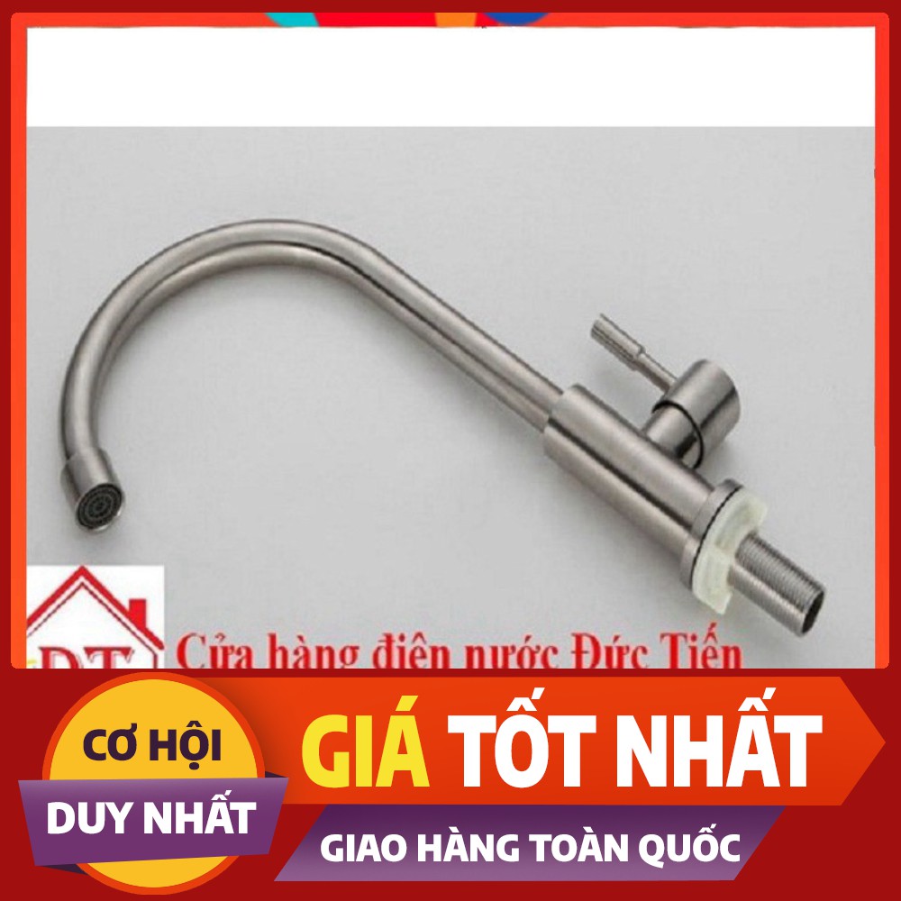 Vòi đơn lạnh chậu rửa bát, rửa chén inox 304 tặng đầu vòi rửa dây dài và dây cấp inox VRB902-DV02