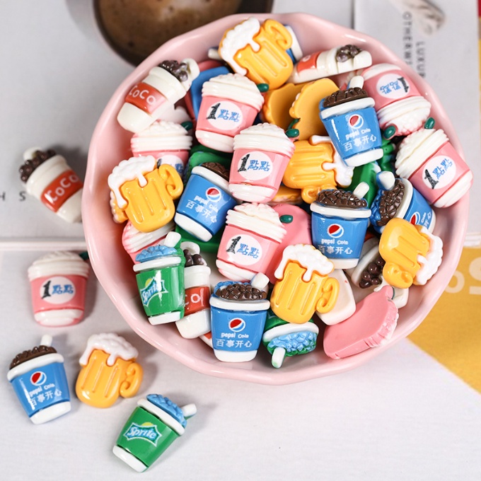 Sticker jibbitz gắn dép Crocs hình các loại cốc nước giải khát