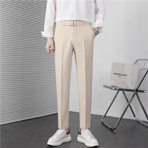 Quần âu nam cạp cao kèm đai chun thắt lưng Hàn Quốc dáng baggy ống suông, quần tây nam đen công sở vải chống nhăn QSĐ