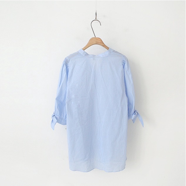 Sơ mi nữ chấm bi tay thắt nơ SM42