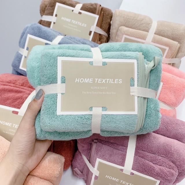 Set 2 Khăn Tắm và Khăn Mặt Sợi Tre