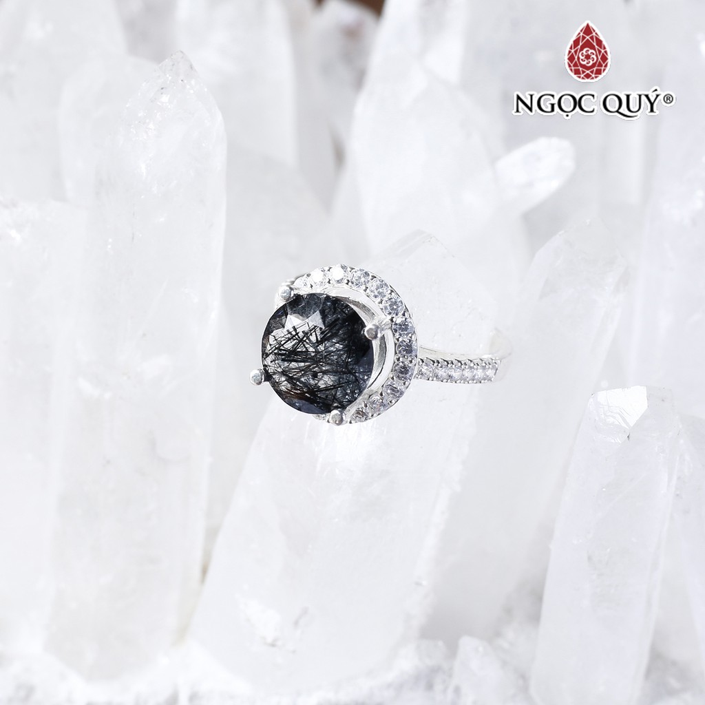 Nhẫn bạc nữ đính TA tóc cao cấp - Ngọc Quý