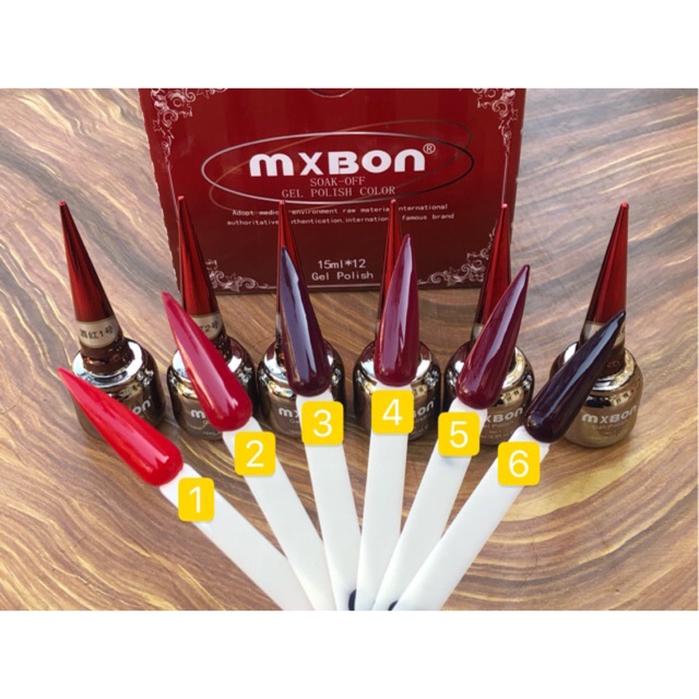 Sơn gel mxbon đỏ 6 màu hot