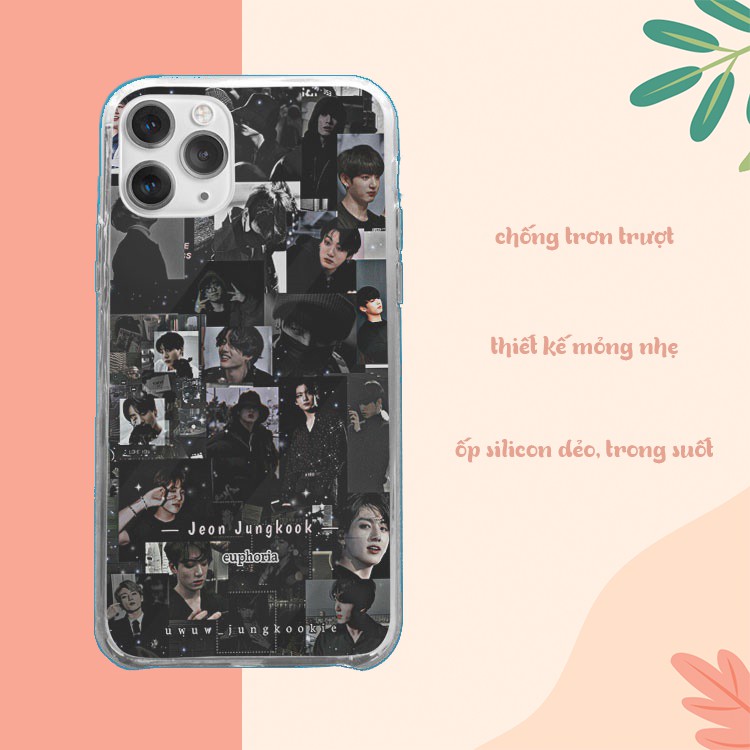 Ốp lưng iphone silicon chống bẩn Jeon Jungkook Euphoria COLD and DARK cho các dòng IP 5 trở lên PAP20210033