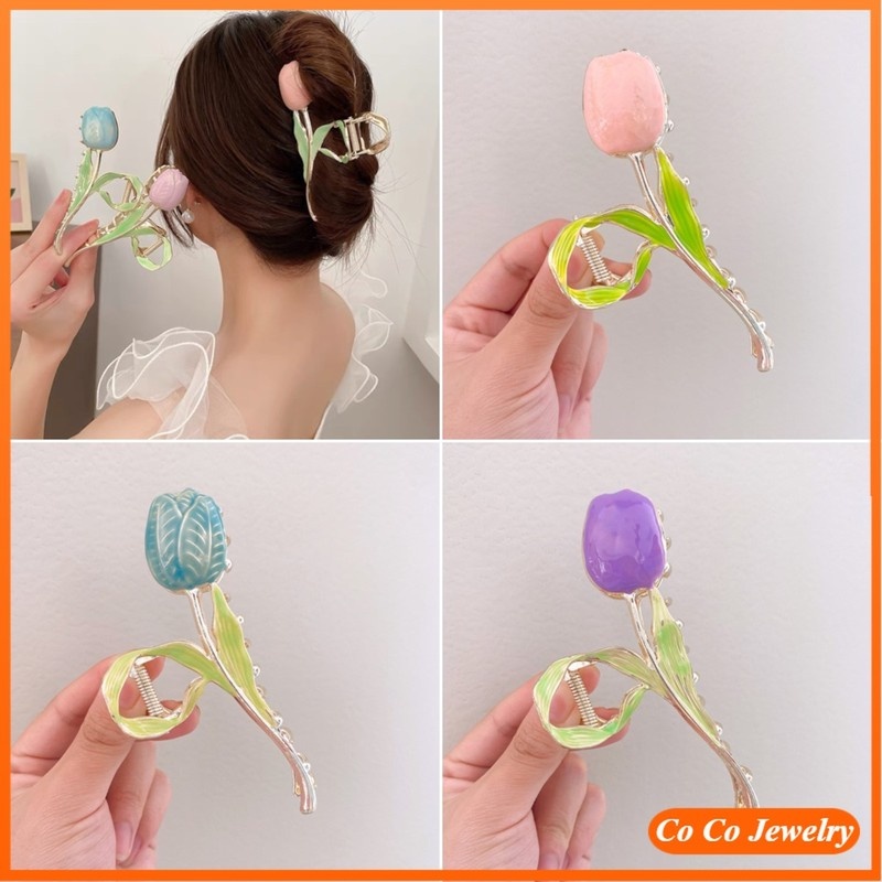 Kẹp Tóc Hình Hoa Tulip Nhỏ Đơn Giản Thời Trang