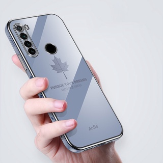 Ốp Điện Thoại Mạ Hình Lá Phong 6D + Dây Đeo Cho Xiaomi Redmi note5 note7 note7pro note8 note8Pro note9 note9 note9Pro note10 note10Pro