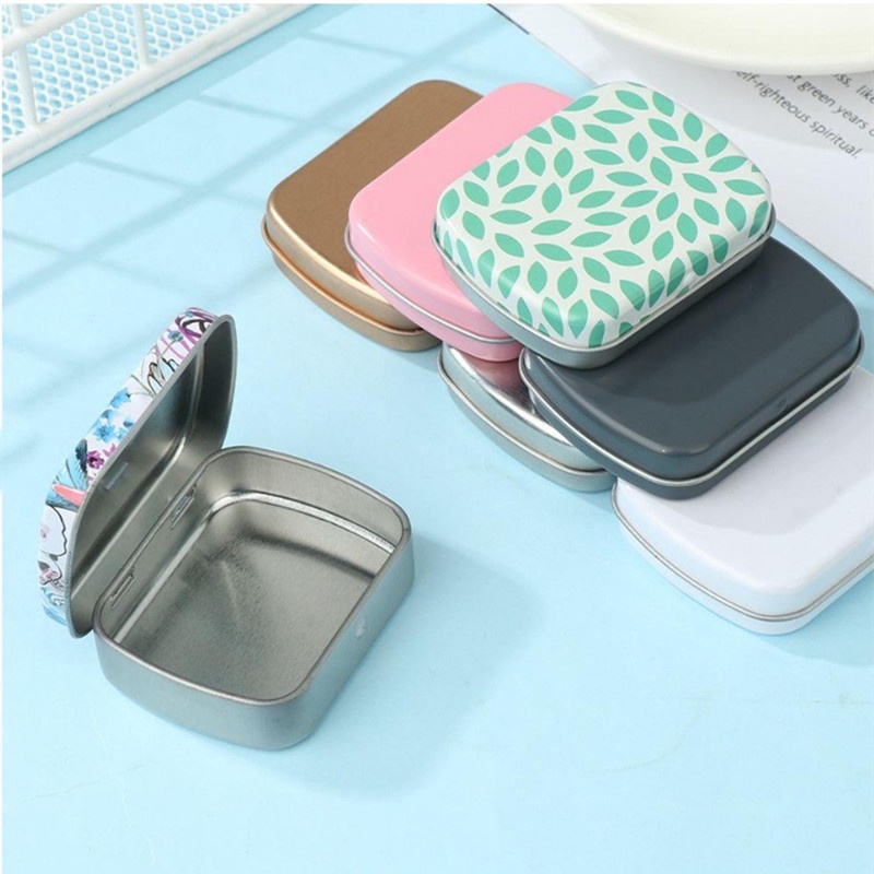 Hộp Thiếc Mini Đựng Kẹo / Trang Sức Nhiều Màu Hình Chữ Nhật Dễ Thương