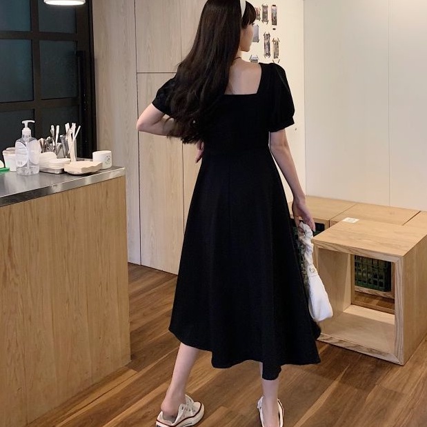 Đầm Cổ Vuông Tay Phồng Màu Trắng Phong Cách Mori Pháp Thời Trang Mùa Hè Mới Cho Nữ