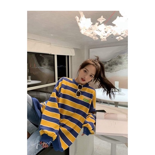 áo sweater kẻ dài tay to rộng chất đẹp ka