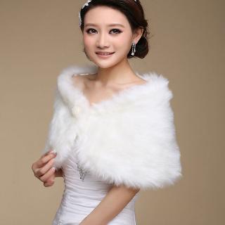 Áo Khoác Lông Trắng Cho Cô Dâu