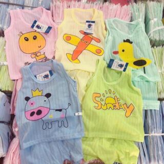Bộ ba lỗ cotton giấy cho bé