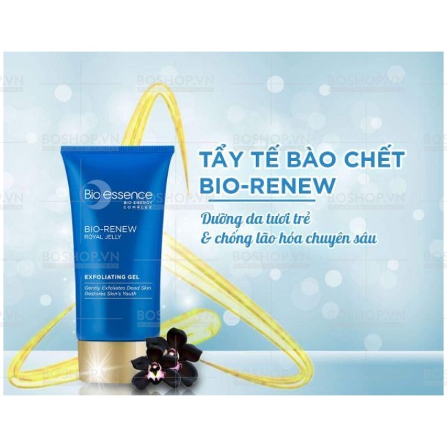 GEL TẨY TẾ BÀO CHẾT CHIẾT XUẤT SỮA ONG CHÚA BIO ESSENCE BIO-RENEW ROYAL JELLY EXFOLIATING GEL 60G CHÍNH HÃNG - 9871