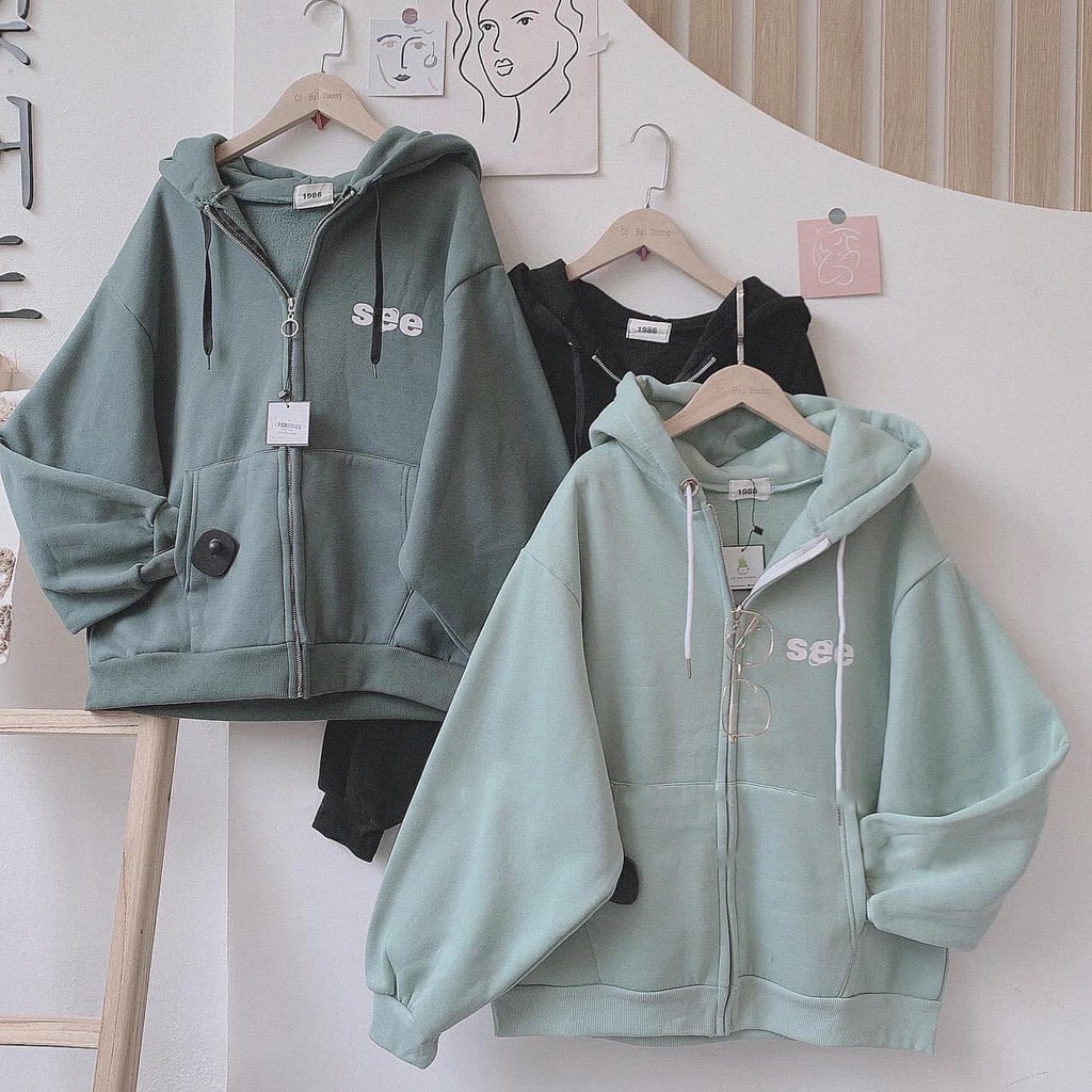 Áo Khoác NỈ Hoodie VENUS chất nỉ tay bồng Ulazzang Hàn Quốc - SEE | BigBuy360 - bigbuy360.vn