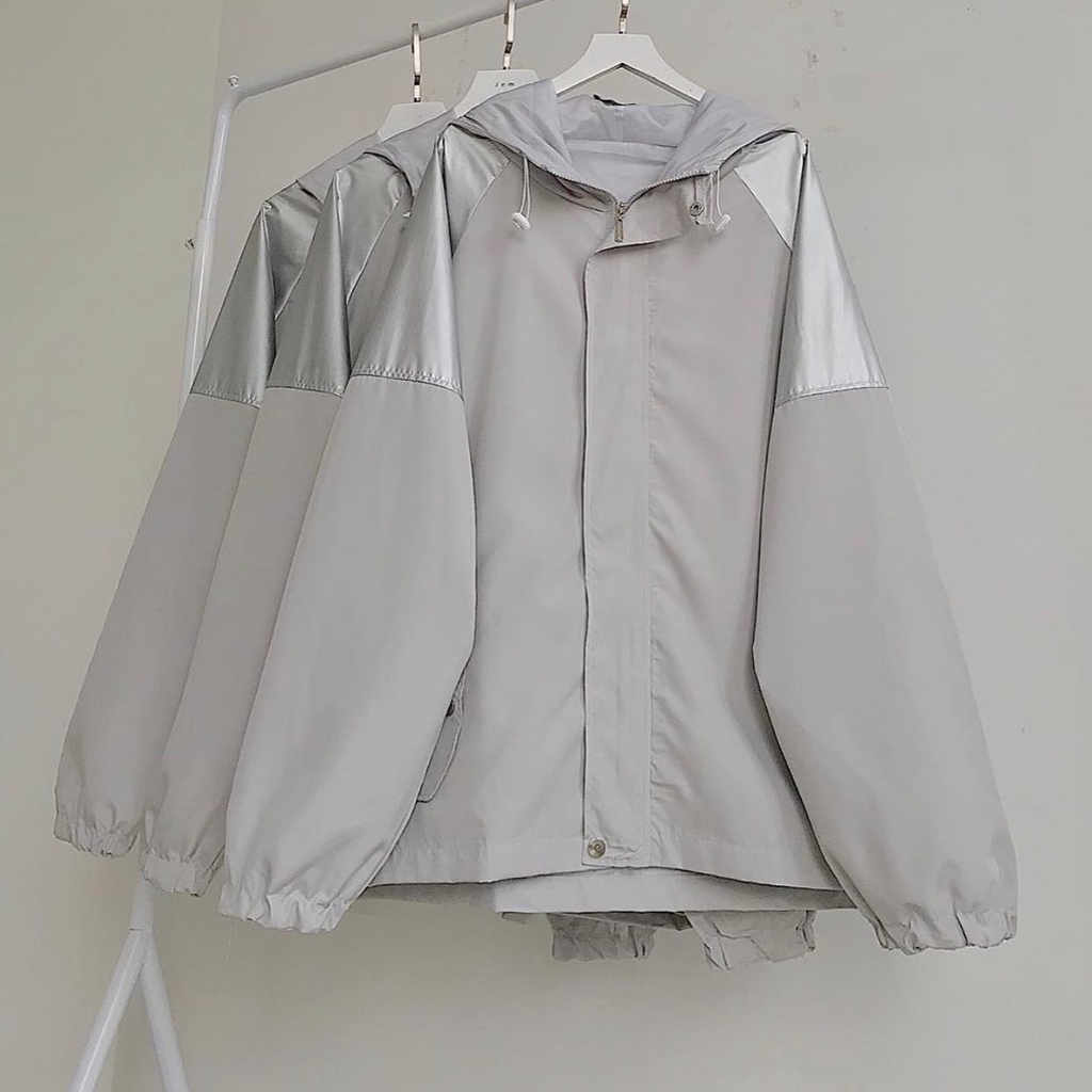 Áo Khoác Dù Nữ Tráng Bạc JEM CLOSET Chất Siêu Nhẹ Unisex Style Cá Tính 1564