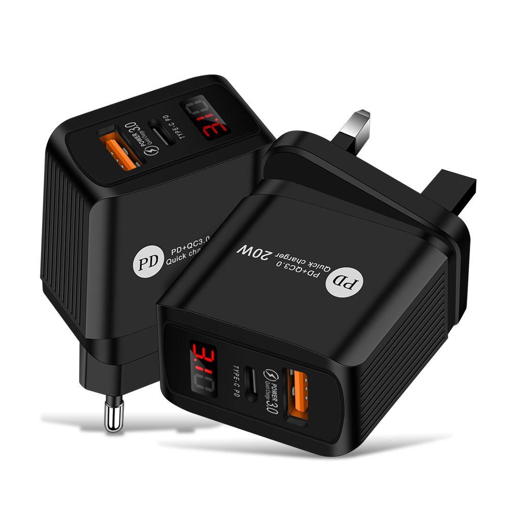 Ổ Cắm Sạc Nhanh Tích Hợp Đèn LED 20W Cho Điện Thoại TAYLOR1 Phích Cắm US / EU / UK